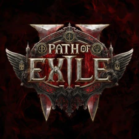 Path of Exile II logo with dark background.